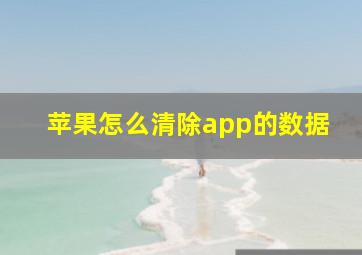 苹果怎么清除app的数据