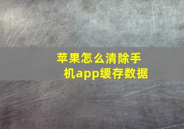 苹果怎么清除手机app缓存数据