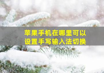 苹果手机在哪里可以设置手写输入法切换