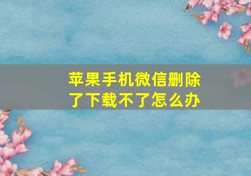 苹果手机微信删除了下载不了怎么办