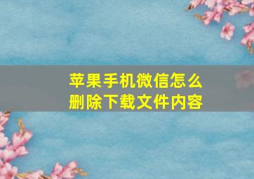 苹果手机微信怎么删除下载文件内容