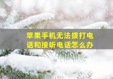 苹果手机无法拨打电话和接听电话怎么办