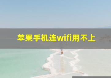 苹果手机连wifi用不上