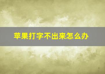 苹果打字不出来怎么办