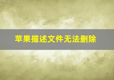 苹果描述文件无法删除