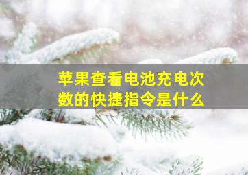 苹果查看电池充电次数的快捷指令是什么