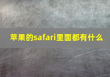 苹果的safari里面都有什么