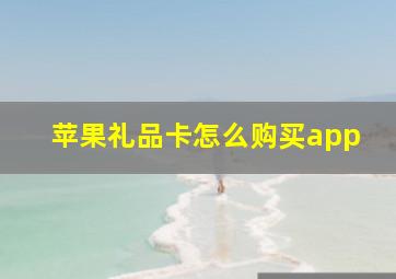 苹果礼品卡怎么购买app