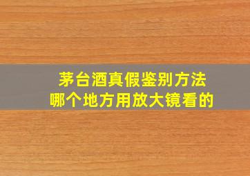 茅台酒真假鉴别方法哪个地方用放大镜看的