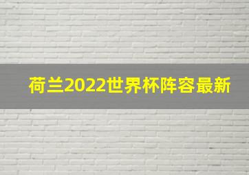 荷兰2022世界杯阵容最新