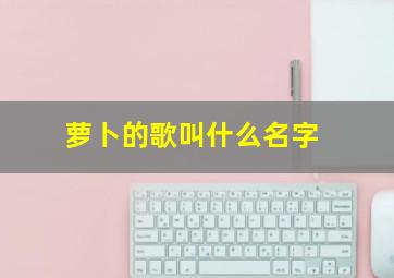 萝卜的歌叫什么名字