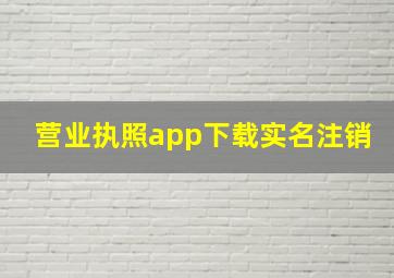 营业执照app下载实名注销