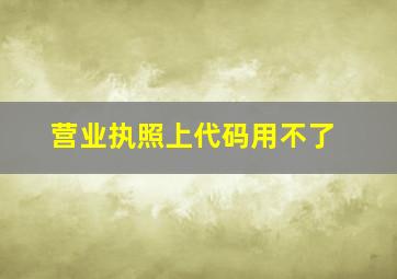 营业执照上代码用不了