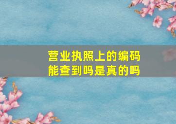 营业执照上的编码能查到吗是真的吗