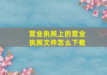 营业执照上的营业执照文件怎么下载