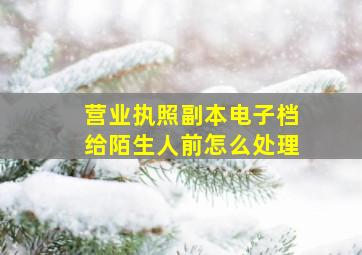 营业执照副本电子档给陌生人前怎么处理