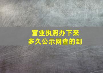 营业执照办下来多久公示网查的到