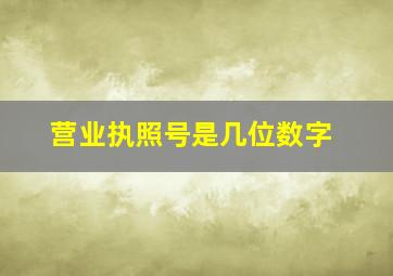 营业执照号是几位数字