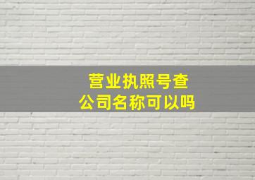 营业执照号查公司名称可以吗