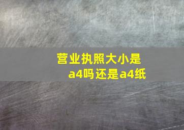 营业执照大小是a4吗还是a4纸