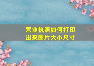 营业执照如何打印出来图片大小尺寸