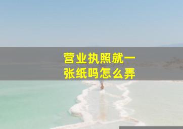 营业执照就一张纸吗怎么弄