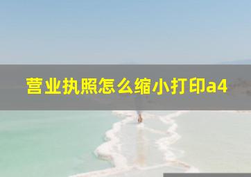 营业执照怎么缩小打印a4