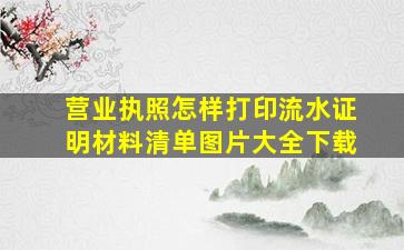 营业执照怎样打印流水证明材料清单图片大全下载