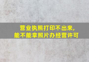 营业执照打印不出来,能不能拿照片办经营许可