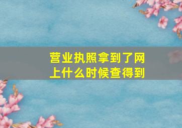 营业执照拿到了网上什么时候查得到