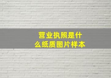 营业执照是什么纸质图片样本