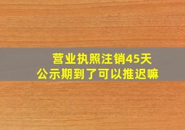 营业执照注销45天公示期到了可以推迟嘛