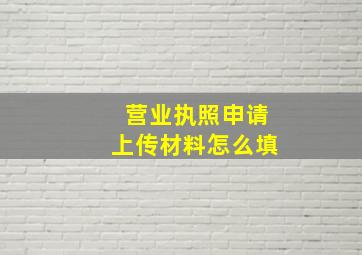 营业执照申请上传材料怎么填