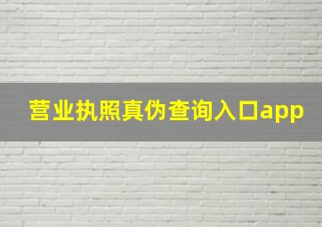 营业执照真伪查询入口app