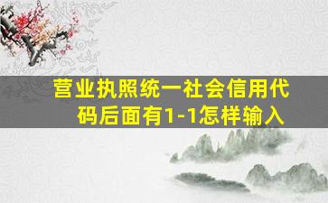 营业执照统一社会信用代码后面有1-1怎样输入