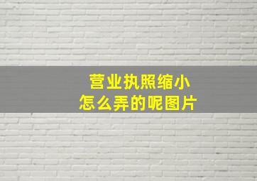 营业执照缩小怎么弄的呢图片