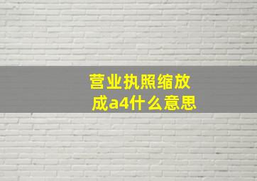 营业执照缩放成a4什么意思