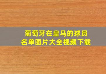 葡萄牙在皇马的球员名单图片大全视频下载