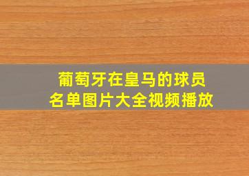 葡萄牙在皇马的球员名单图片大全视频播放