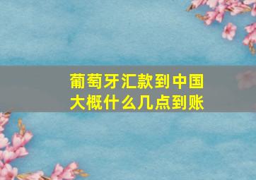 葡萄牙汇款到中国大概什么几点到账