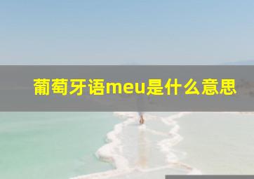 葡萄牙语meu是什么意思