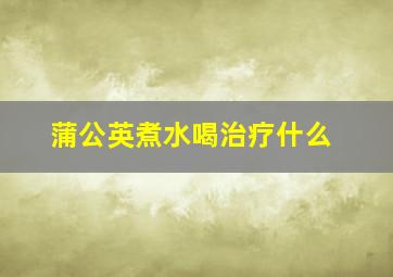 蒲公英煮水喝治疗什么