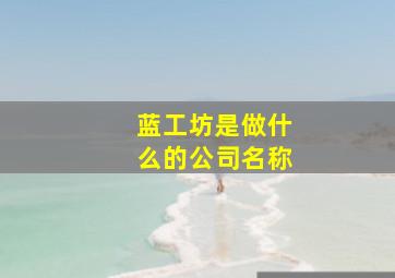 蓝工坊是做什么的公司名称