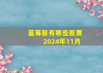 蓝筹股有哪些股票2024年11月