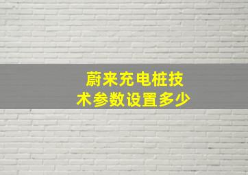 蔚来充电桩技术参数设置多少