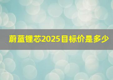 蔚蓝锂芯2025目标价是多少