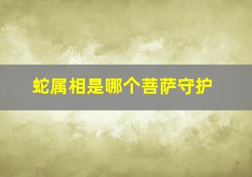 蛇属相是哪个菩萨守护