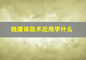 融媒体技术应用学什么