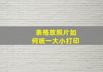 表格放照片如何统一大小打印