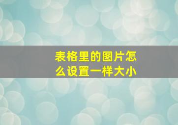 表格里的图片怎么设置一样大小